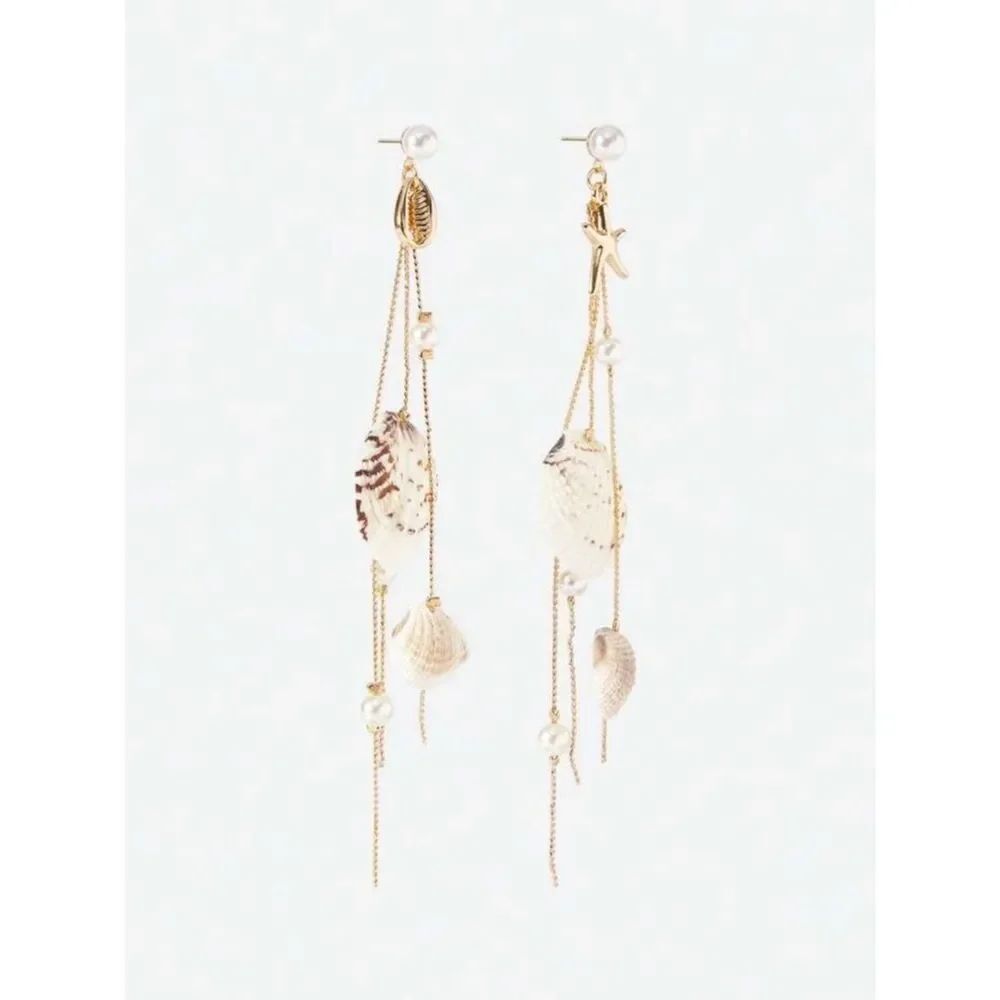 Shell Pearl Drop Earrings N2045 - Picture 3 of 4
